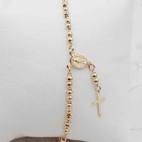 18K Gold Filled Rosary Bracelet Miraculous Bracelet