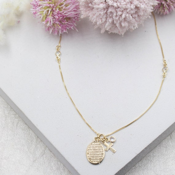 Hail Mary Pendant Necklace Ave Maria 