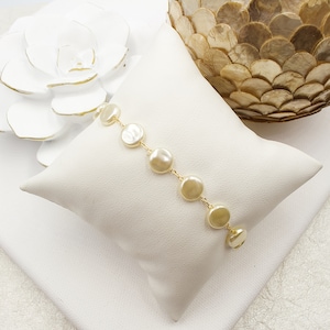 Bracelet 18k Gold Filled "Rounded Flat Pearl"