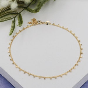 Anklet 18K Gold Filled Dainty Gold Little Balls Anklet, Dainty Balls Anklets,