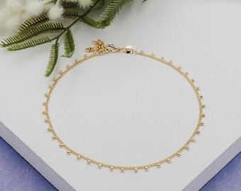 Anklet 18K Gold Filled Dainty Gold Little Balls Anklet, Dainty Balls Anklets,