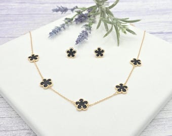 18k Gold Filled Vintage Lucky Four Leaf Clover Necklace Or Earrings .