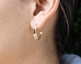 18K Gold Filled Plain Hoops Earrings