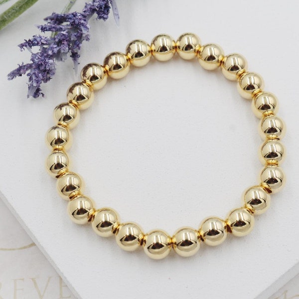 18K Gold Filled Gold Beads Bracelet, Different Sizes Available (Sold by 1)