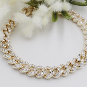 18K Gold Filled Jewelry, Large Cuban Link Chain Anklet, Cuban Link Anklet, Cuban CZ Anklet, Cuban Link, Chunky Cuban Link, Thick Cuban Link