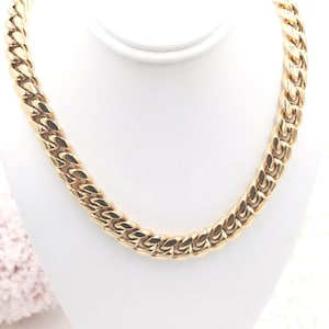 Miami Cuban Link Chain, Unisex Curb Style, 18K Gold Filled