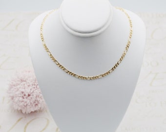 18K Gold Filled Dainty Figaro Chain Choker