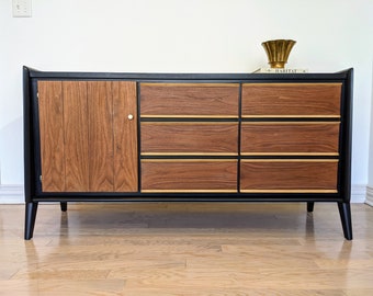 SOLD **** Refinished Stanley Mid Century Credenza/MCM/Vintage/Matte Black