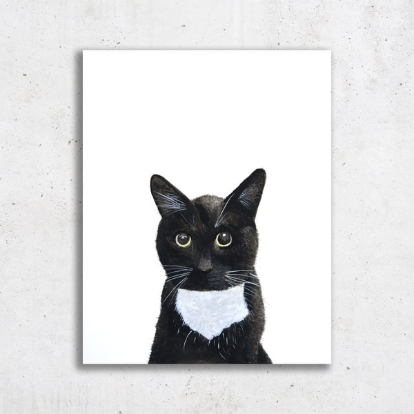 Tuxedo Cat Art - Etsy
