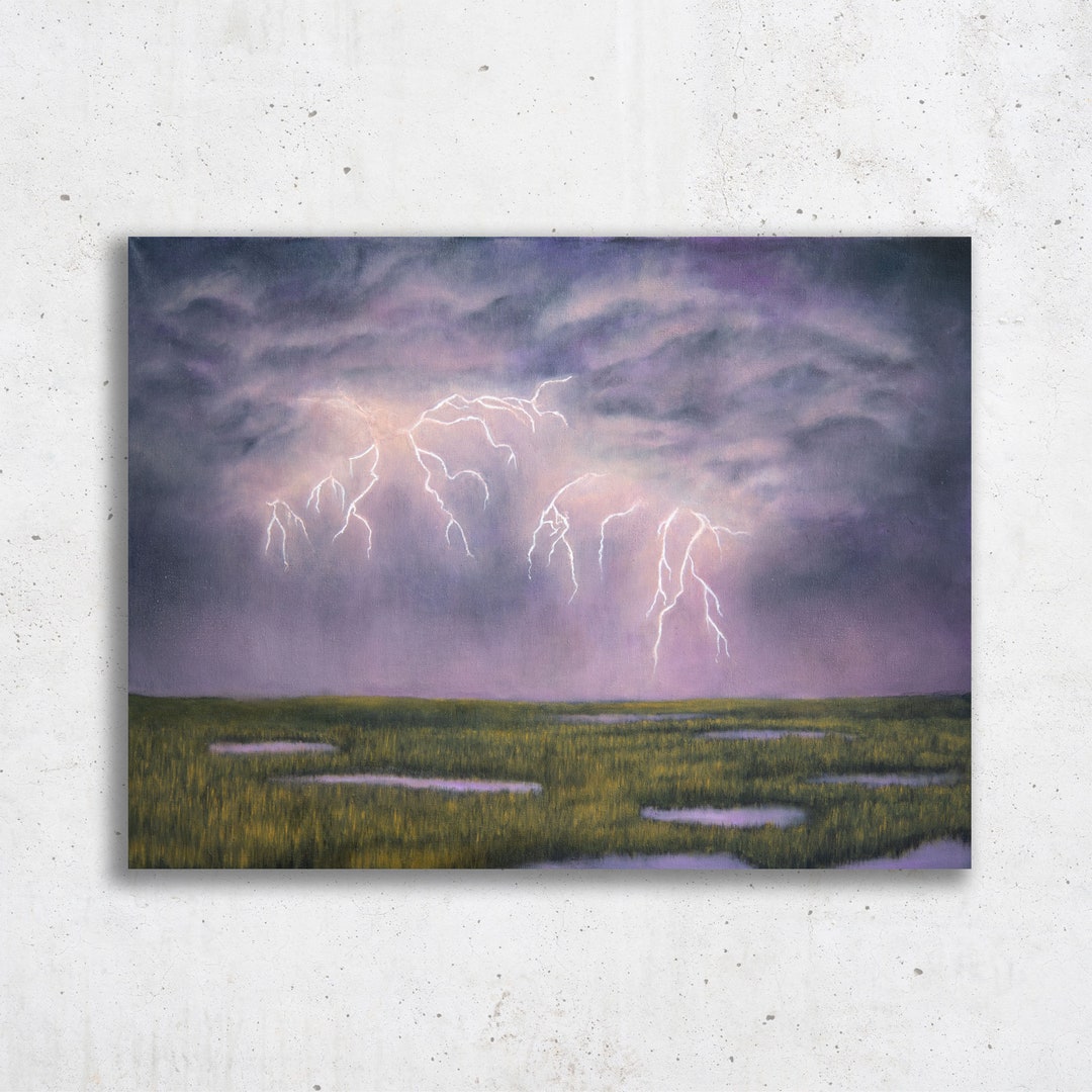 Lightning Art Print - Electrical Storm Landscape Print - Etsy