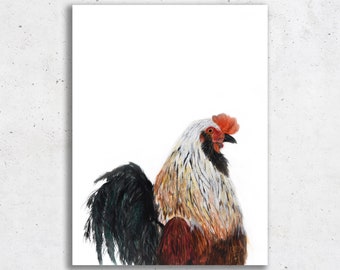 Rooster Art Print - Farmhouse Animal Wall Art
