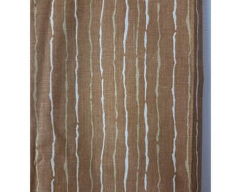 Vintage Debut Designs Fabric 3 Yards 44" Tan Beige Wavy Stripe Cotton New