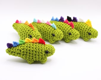 LGBT Crochet Stegosaurus // Optional Keyring // All Pride Flags Available // Handmade LGBTQ Amigurumi Plush | Rainbow Gay Lesbian Trans Bi