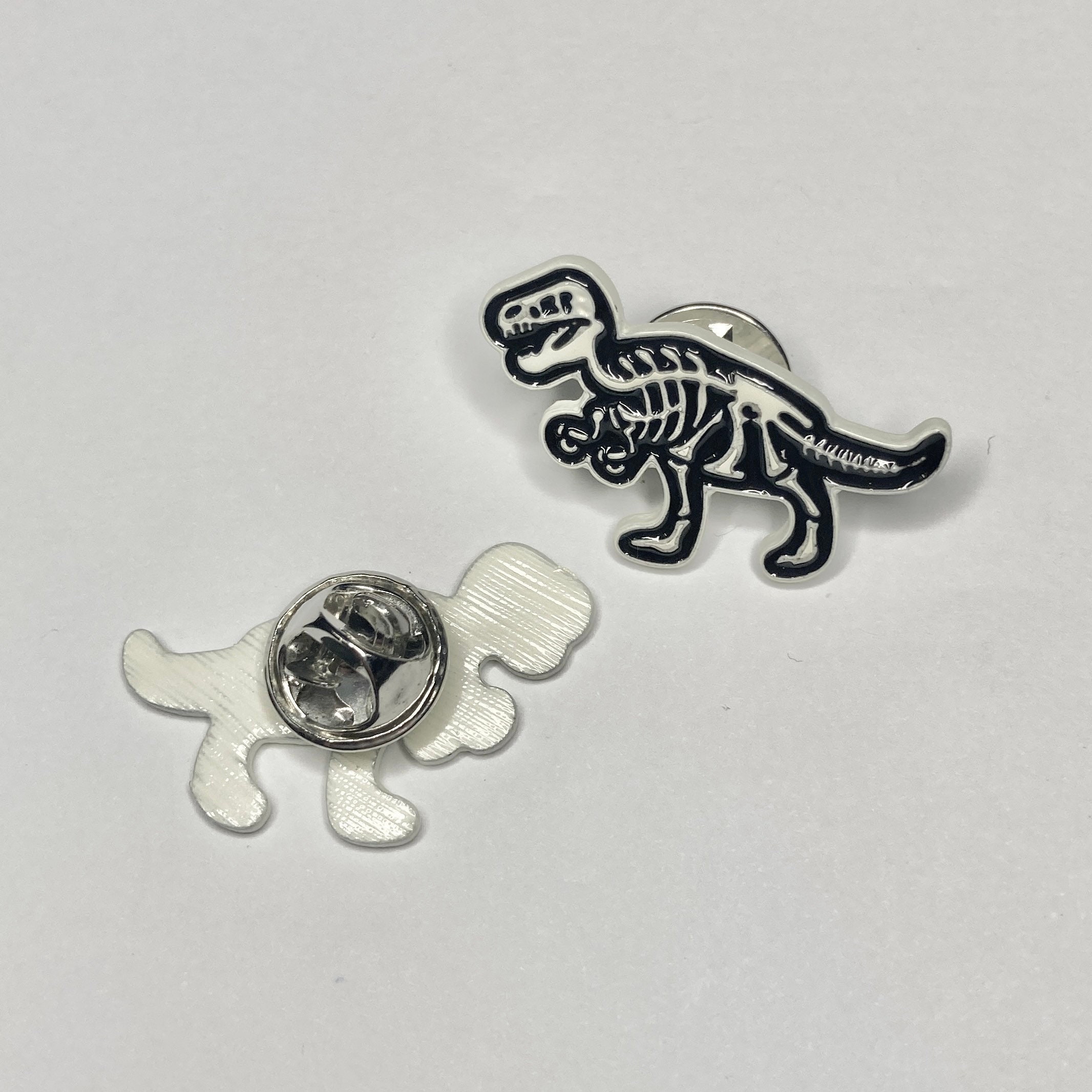 Dinosaur Skeleton Enamel Pin Badge Brooch Set of 5 - Etsy UK