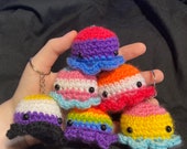 LGBTQ octopus keyring Pride Flags, Gay, Lesbian, NonBinary, Bisexual, gender fluid, Asexual, pansexual, Transgender, ace, gift plush toy.