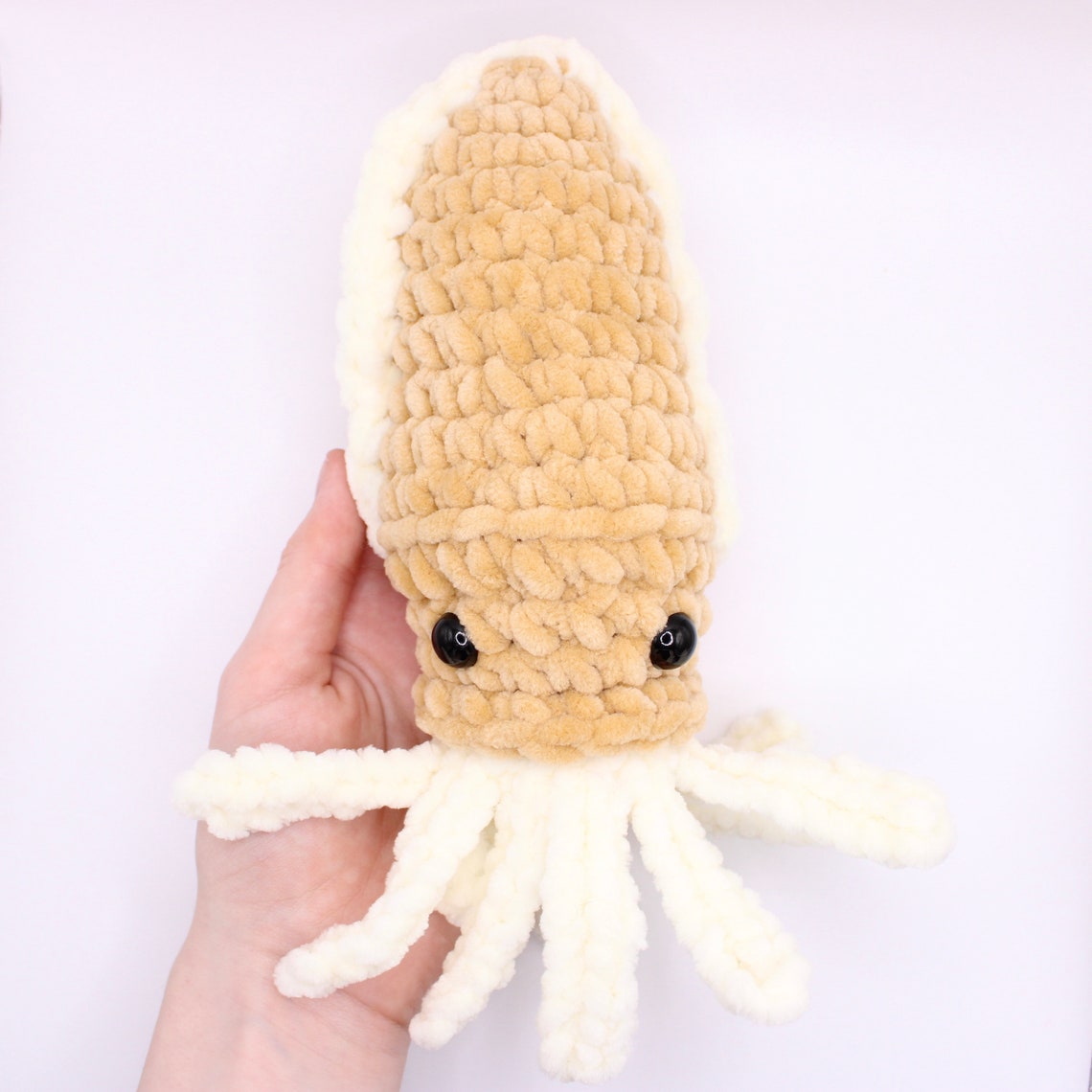 Chunky Chenille Cuttlefish Crochet Pattern: No Sew Amigurumi (digital ...
