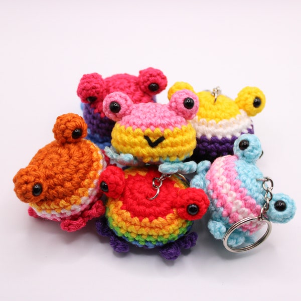 LGBT Crochet Frog / All Pride Flags / Handmade LGBTQ Amigurumi Plush Keychain - Gay Lesbian Transgender Bisexual Pansexual | MyQueerGifts