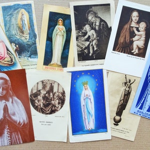 Estampas de oración antiguas, mediados del siglo XX - Estampas religiosas de la Virgen - Imágenes piadosas antiguas