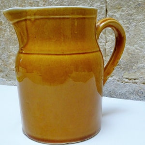 Stoneware-Kilt enameled pitcher - Vintage 1 liter pitcher - Vintage Jug