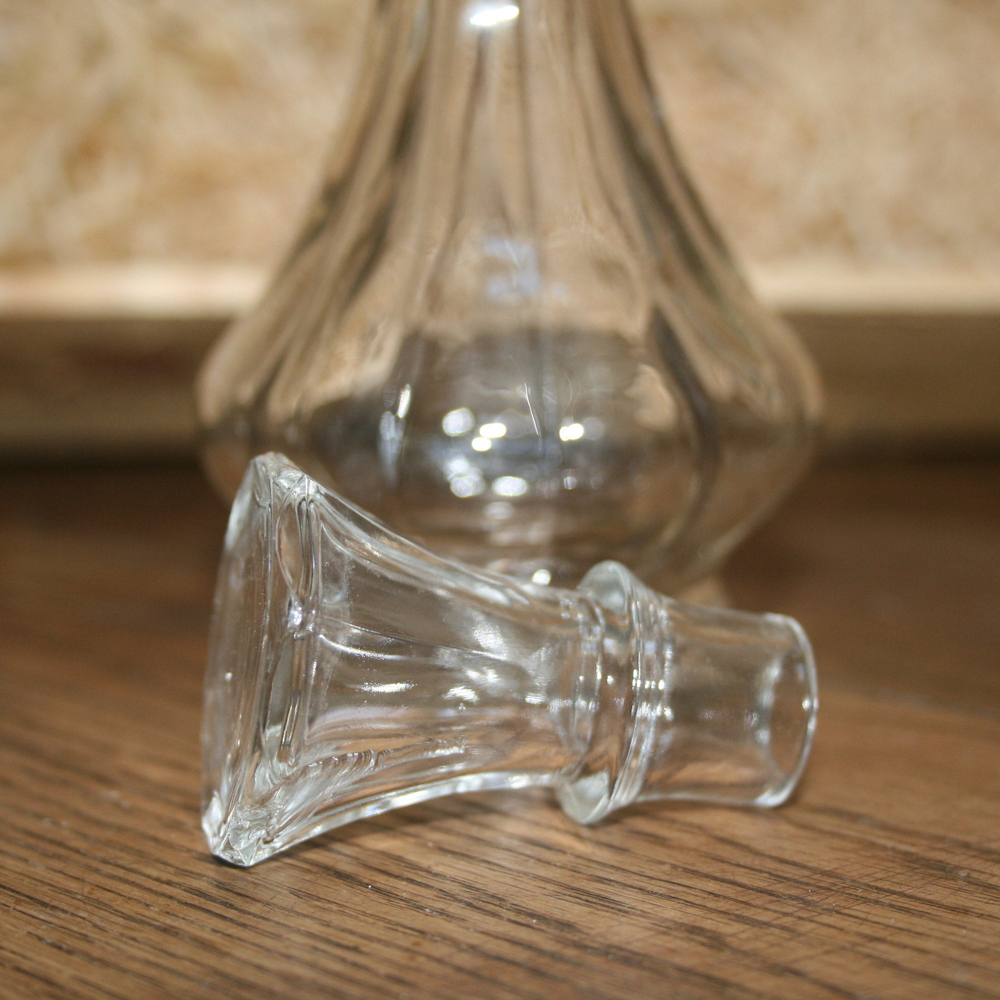 Small vintage glass carafe with cap / vintage carafe Etsy