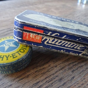 Boîtes anciennes cachets Kalmine et pastilles Vichy-étoiles Vintage tin boxes Boîtes métalliques de collection image 2