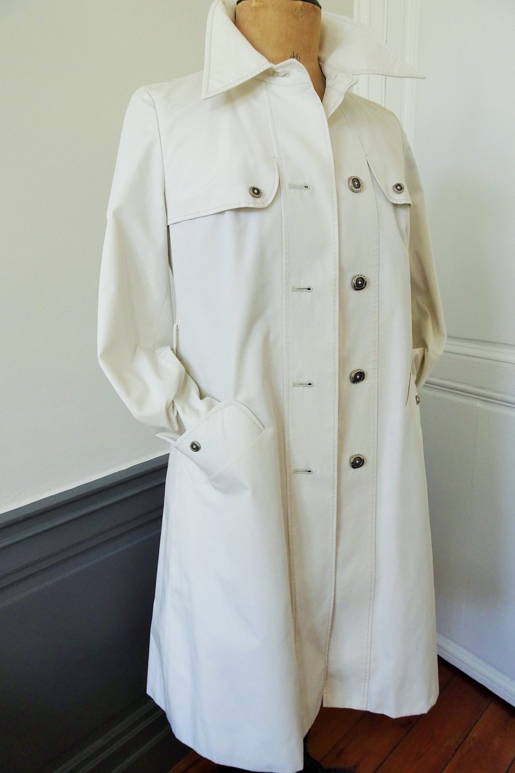 Manteau Vintage Années 60 Taille 34 - Bleu, Laine, Coupe Classique Pour Femme