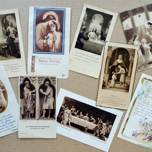 Ensemble de 9 cartes religieuses, cartes de communion années 1930-40 - Cartes religieuses anciennes