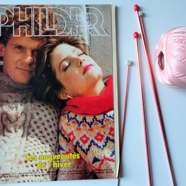 PHILDAR Mailles, Hiver 1982 - Magazine de Patrons tricots vintage - Vintage Knitting Patterns