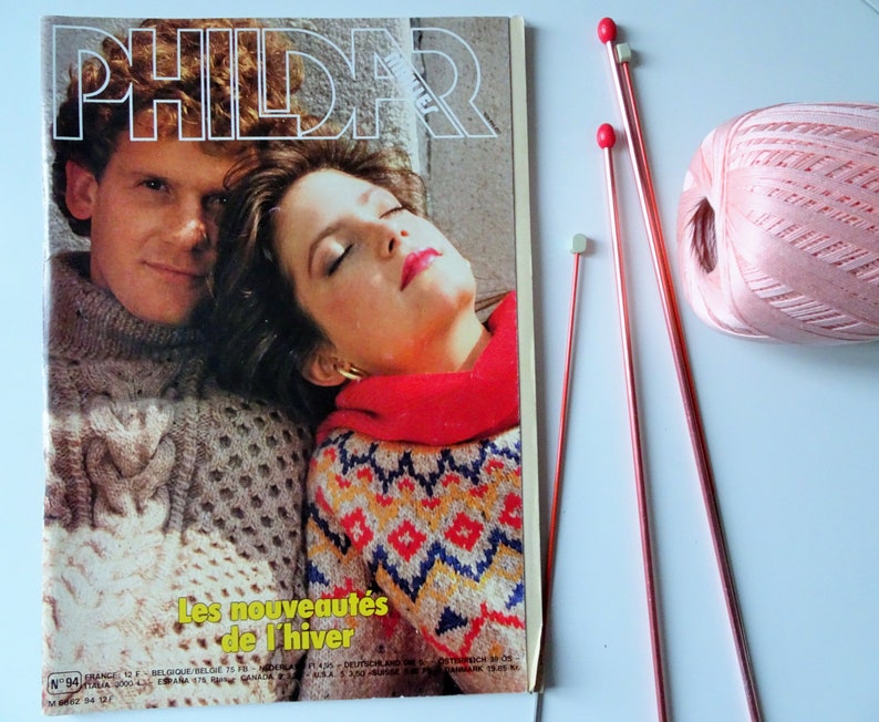 PHILDAR Mailles, Hiver 1982 Magazine de Patrons tricots vintage Vintage Knitting Patterns image 1