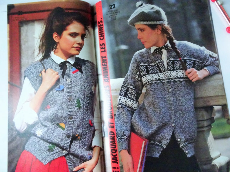 PHILDAR Mailles, Hiver 1982 Magazine de Patrons tricots vintage Vintage Knitting Patterns image 6