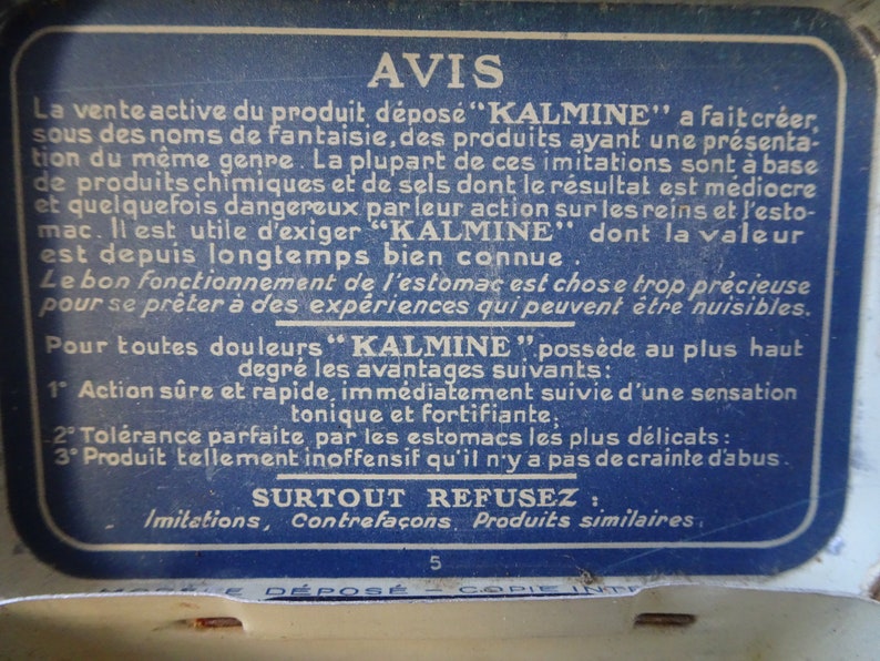 Boîtes anciennes cachets Kalmine et pastilles Vichy-étoiles Vintage tin boxes Boîtes métalliques de collection image 5