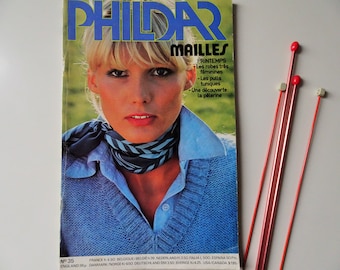 PHILDAR Mailles, Printemps 1976  - Magazine Tricots - Patron Tricots vintage - Vintage Knitting Pattern