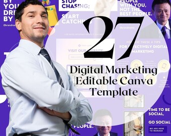 27 Modello Canva per agenzia di marketing digitale, modello di post Instagram, agenzie di marketing, modello modificabile, modello IG coach online, modifica