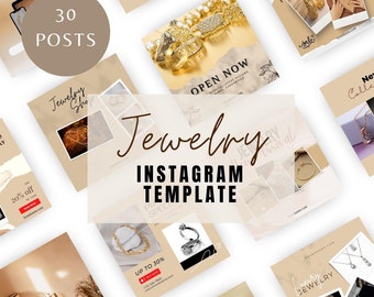 30 Azienda di gioielleria Instagram post modello di progettazione pacchetto di social media branding aziendale, contenuto del feed di social media, feed di Instagram, marchio