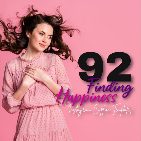 92 Finding Happiness Instagram Captions Template, Digital Download Canvas -  Etsy Ireland