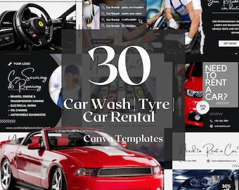 30 Car Wash and Car Rental Instagram Post Template, Canva template,  auto detailer, car shine, car shop, Instagram Feed, Car cleaning, IG