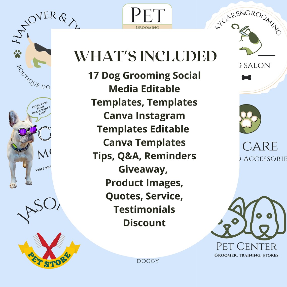 17 Dog Grooming Social Media Editable Templates Instagram Etsy
