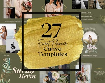 27 Modello di post Instagram per organizzatore di eventi, marketing di eventi, branding sui social media, pianificatore di matrimoni, coordinatore di eventi, modello Canva, feed IG