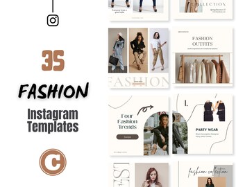 35 pacchetti di servizi di moda minimalisti per social media fashionista icona della moda stilista personale Contenuti Instagram, marketing, branding