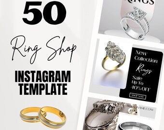 50 anelli di lusso da donna Acquista modelli di post su Instagram social media