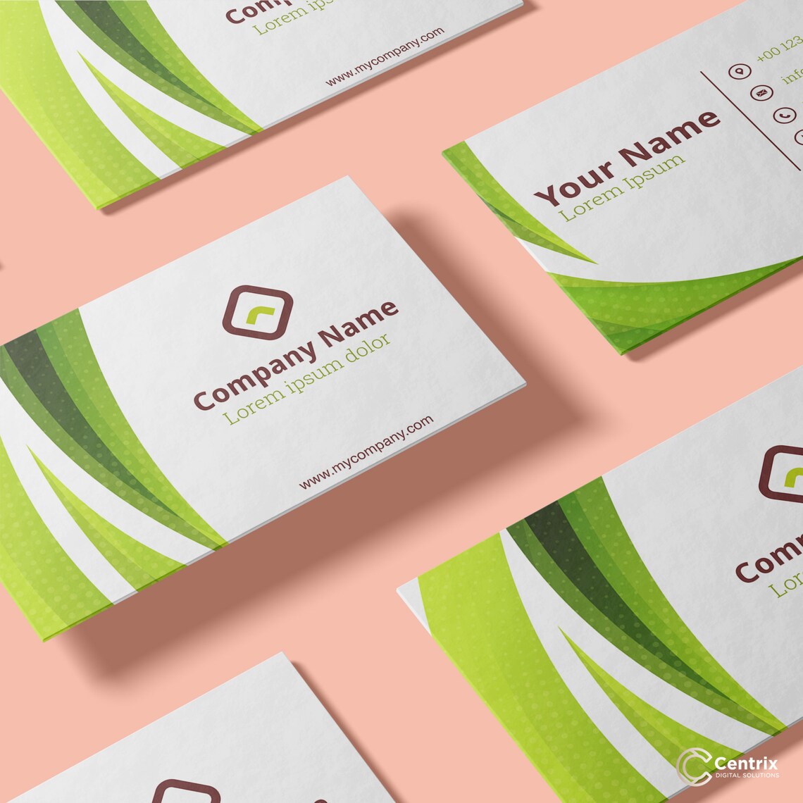 Herbalist Business Card Template Color Wave Style Design Chic Card