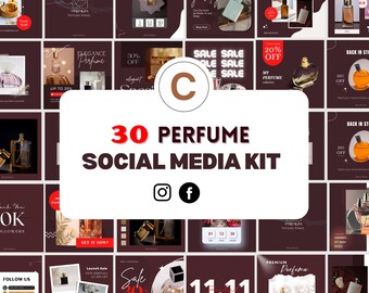 30 Servizi di profumeria Modello di post su Instagram Pacchetto fragranza