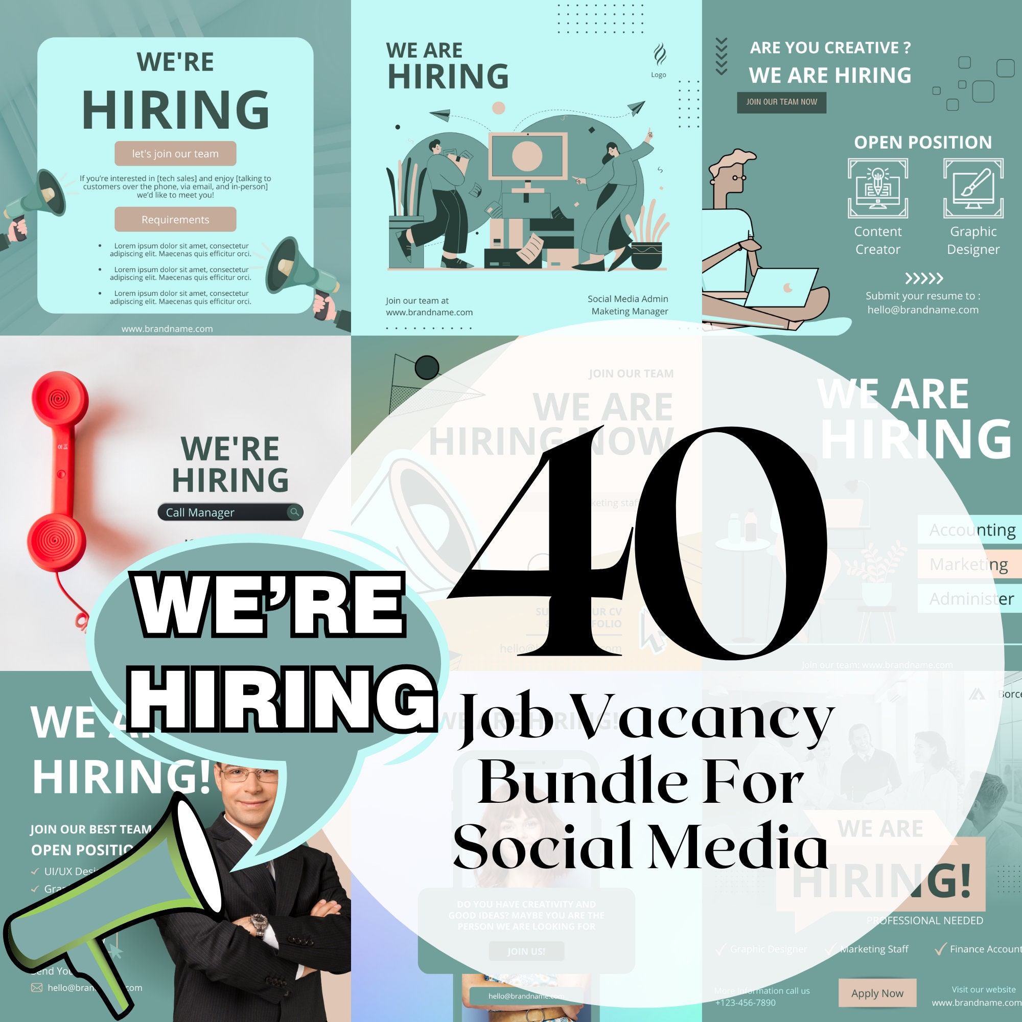 40 Job Vacancy Instagram Post Templates Graphic Designers - Etsy