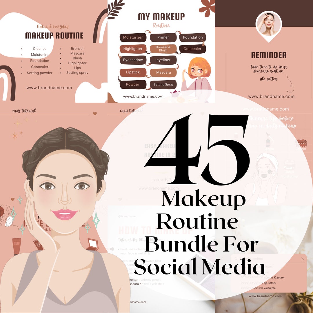 45 Makeup Routine Editable Templates for Instagram Feed Beauty Bloggers ...