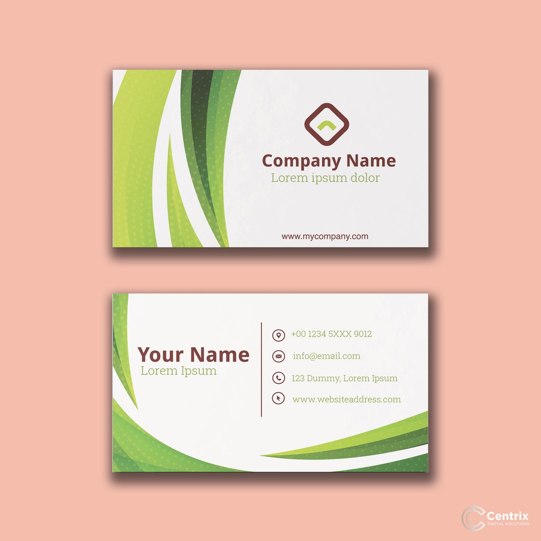 Herbalist Business Card Template Color Wave Style Design Chic Card