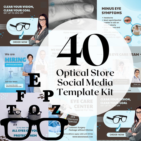 40 modèles de publication Instagram modifiables dans le magasin d'optique