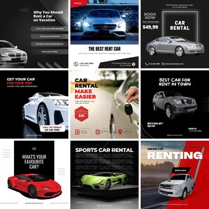 30 Car Rental Car Shop Instagram Post Template Social Promotion ...