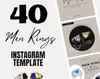 40 anelli da uomo di lusso Modello di post su Instagram Social media