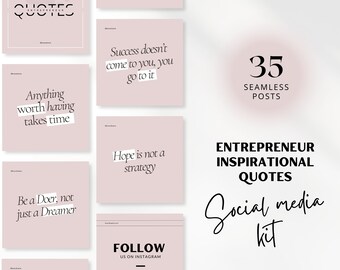 Pacchetto di 35 servizi di citazioni ispiratrici per imprenditori per la citazione del giorno sui social media che cita post di fidanzamento, contenuti di Instagram, marketing