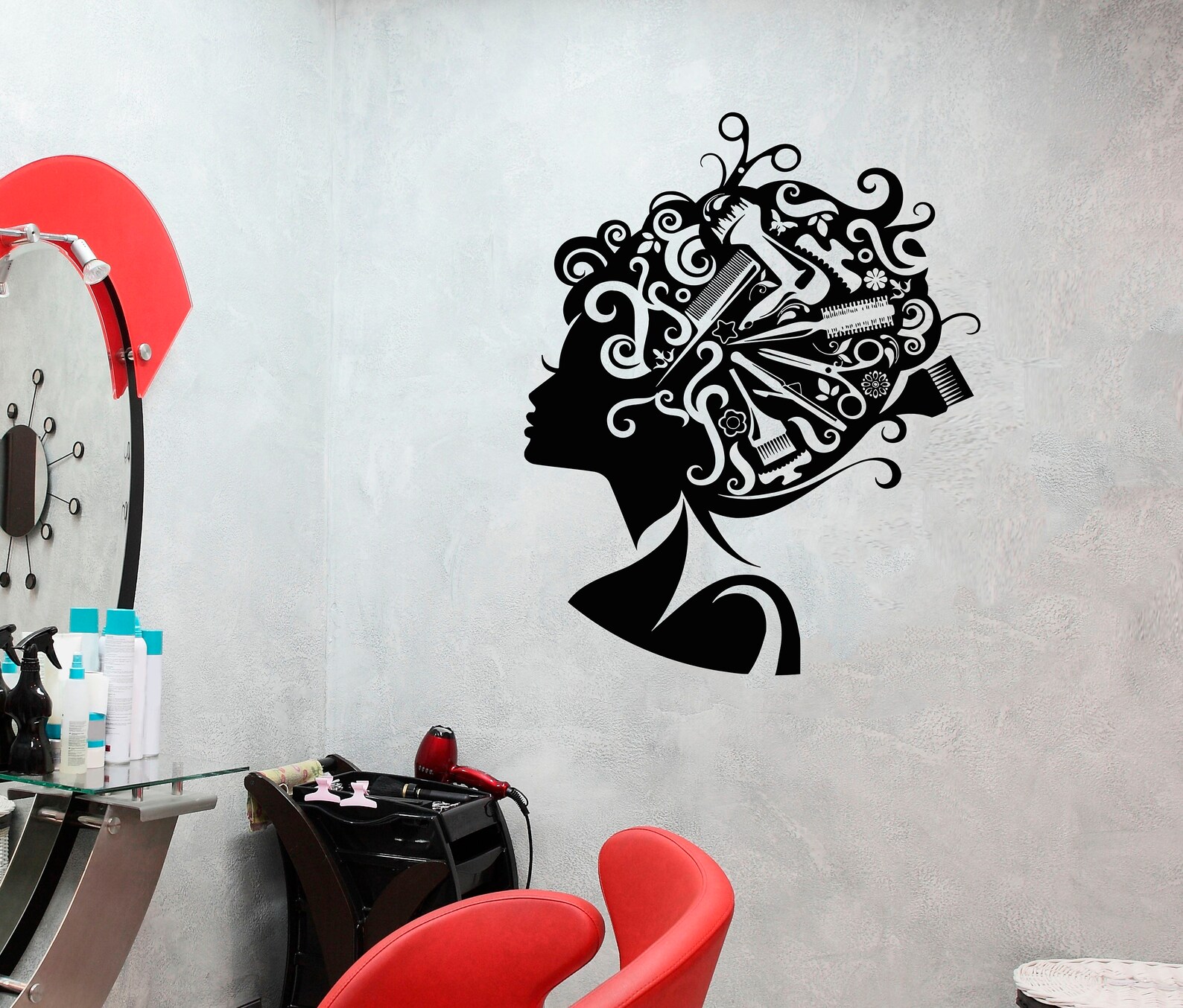 Hair Salon/ Wall Window Decal/ Sticker Hair Stylist/ Hair Etsy